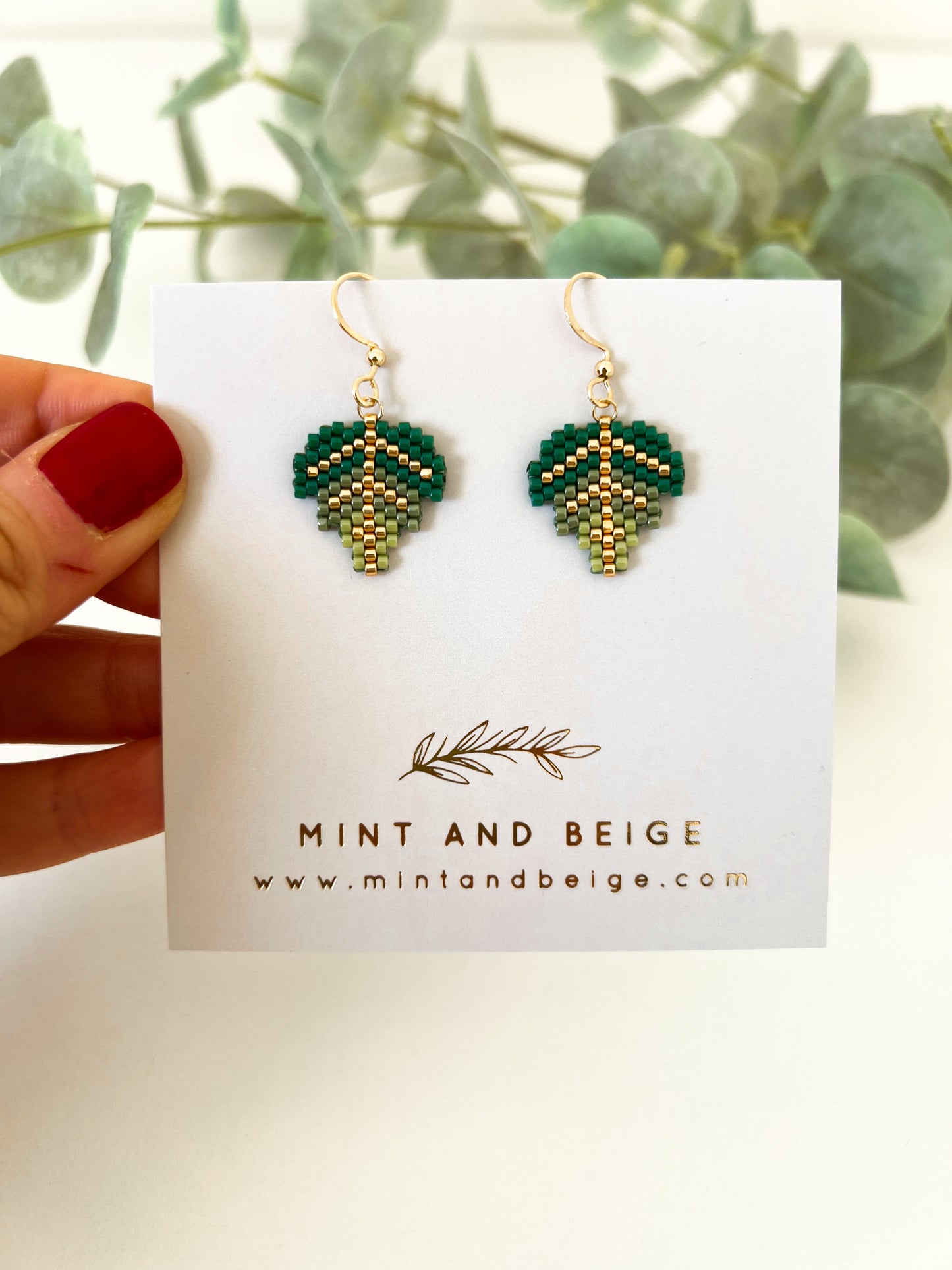 Miyuki Leaf Earrings