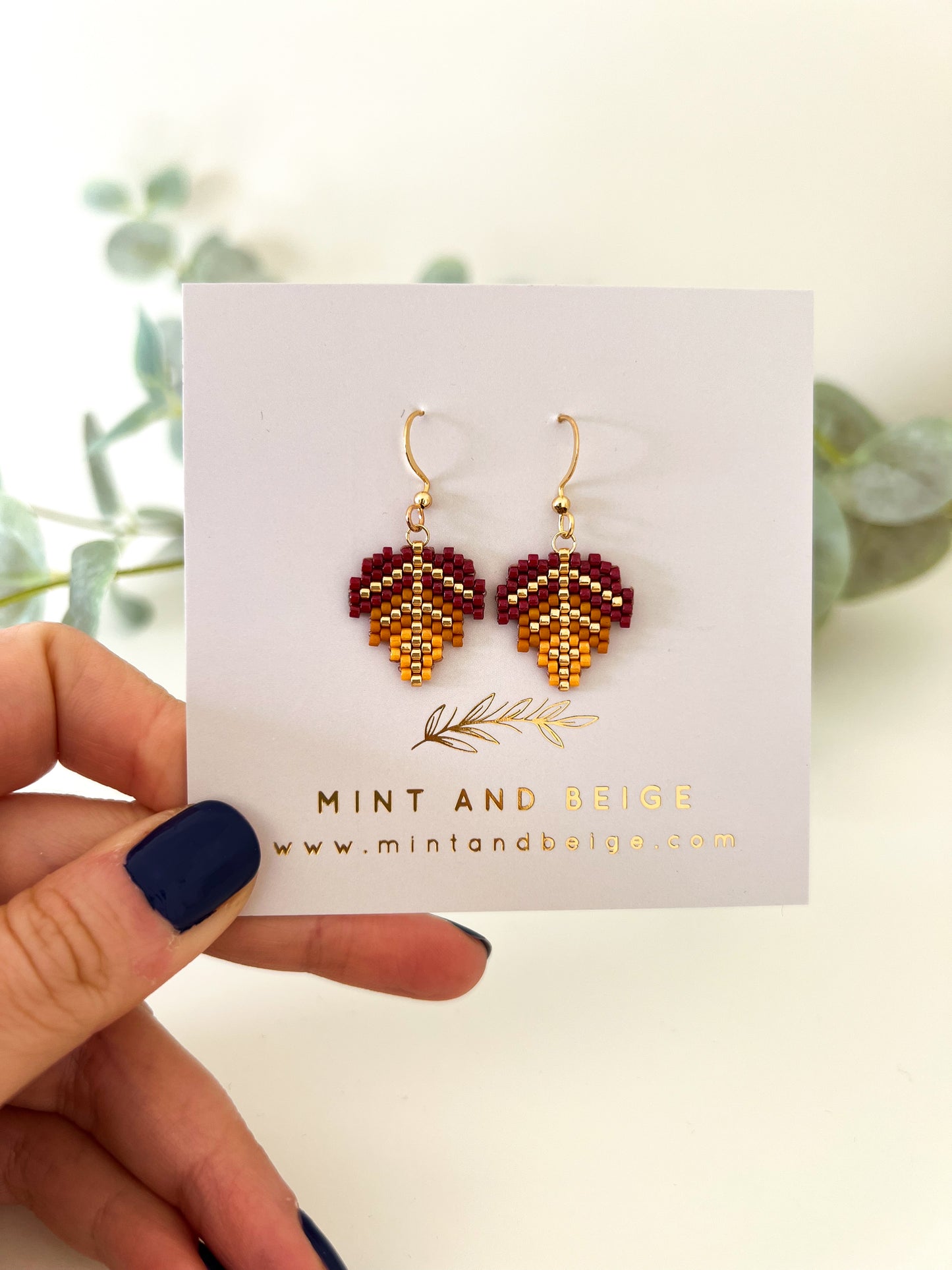 Miyuki Leaf Earrings