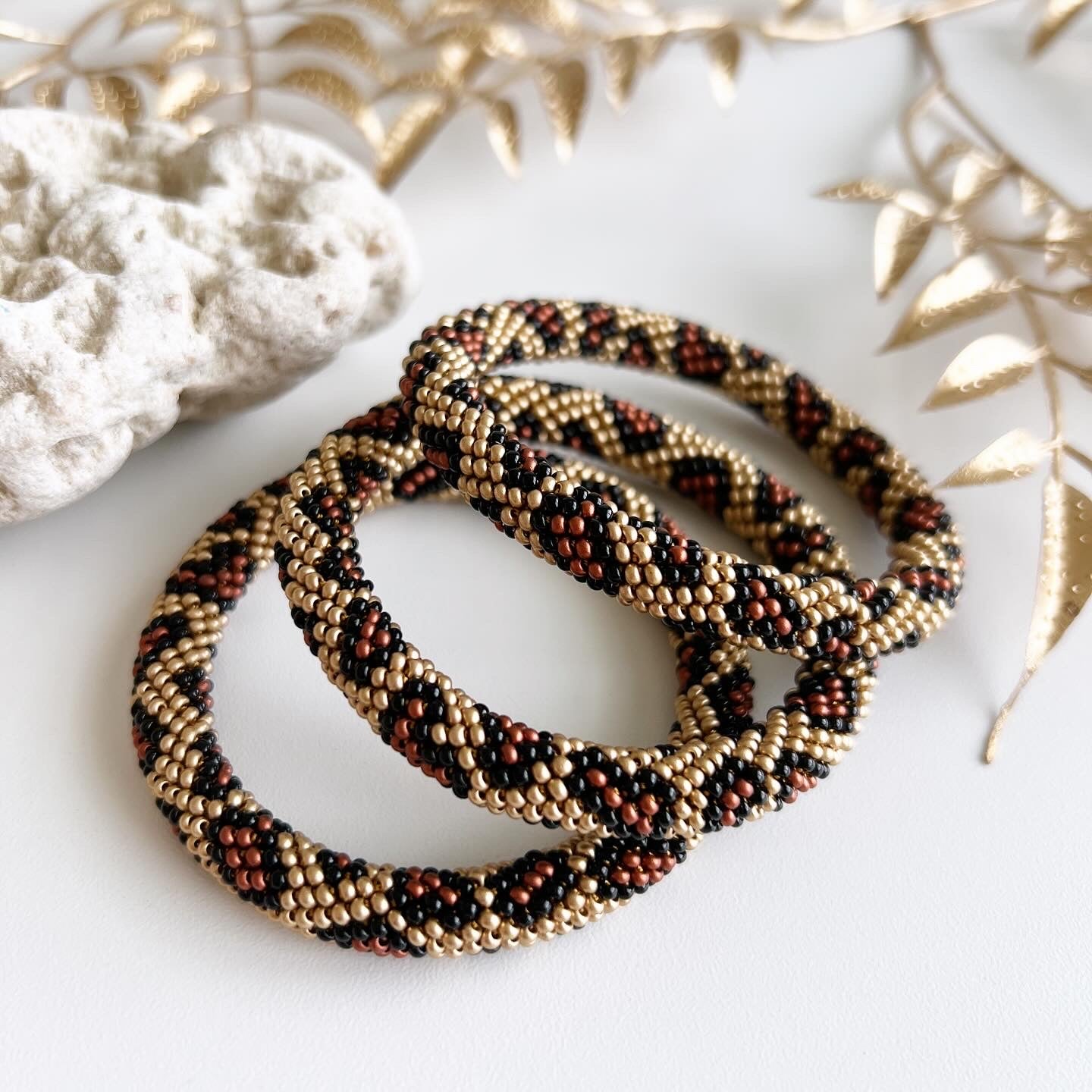 Leopard Crochet Beaded Bracelets
