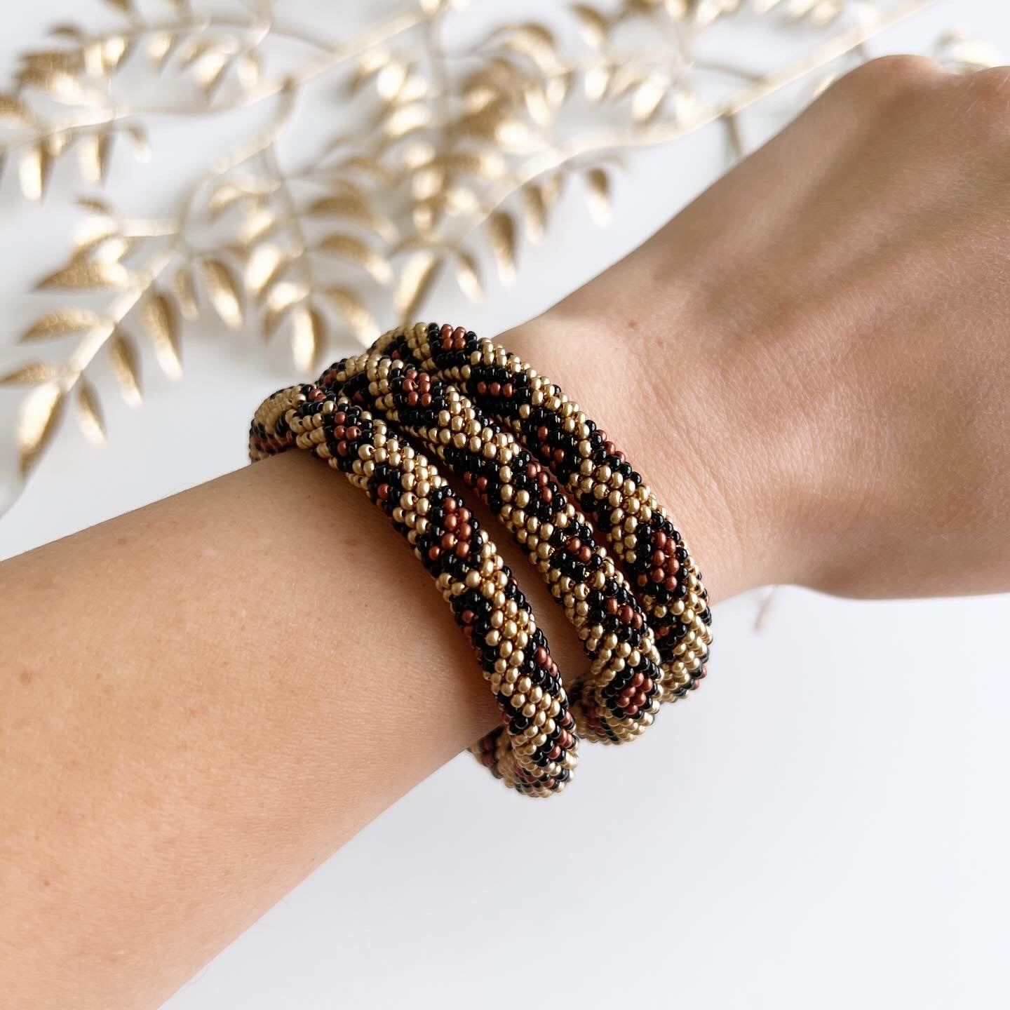 Leopard Crochet Beaded Bracelets