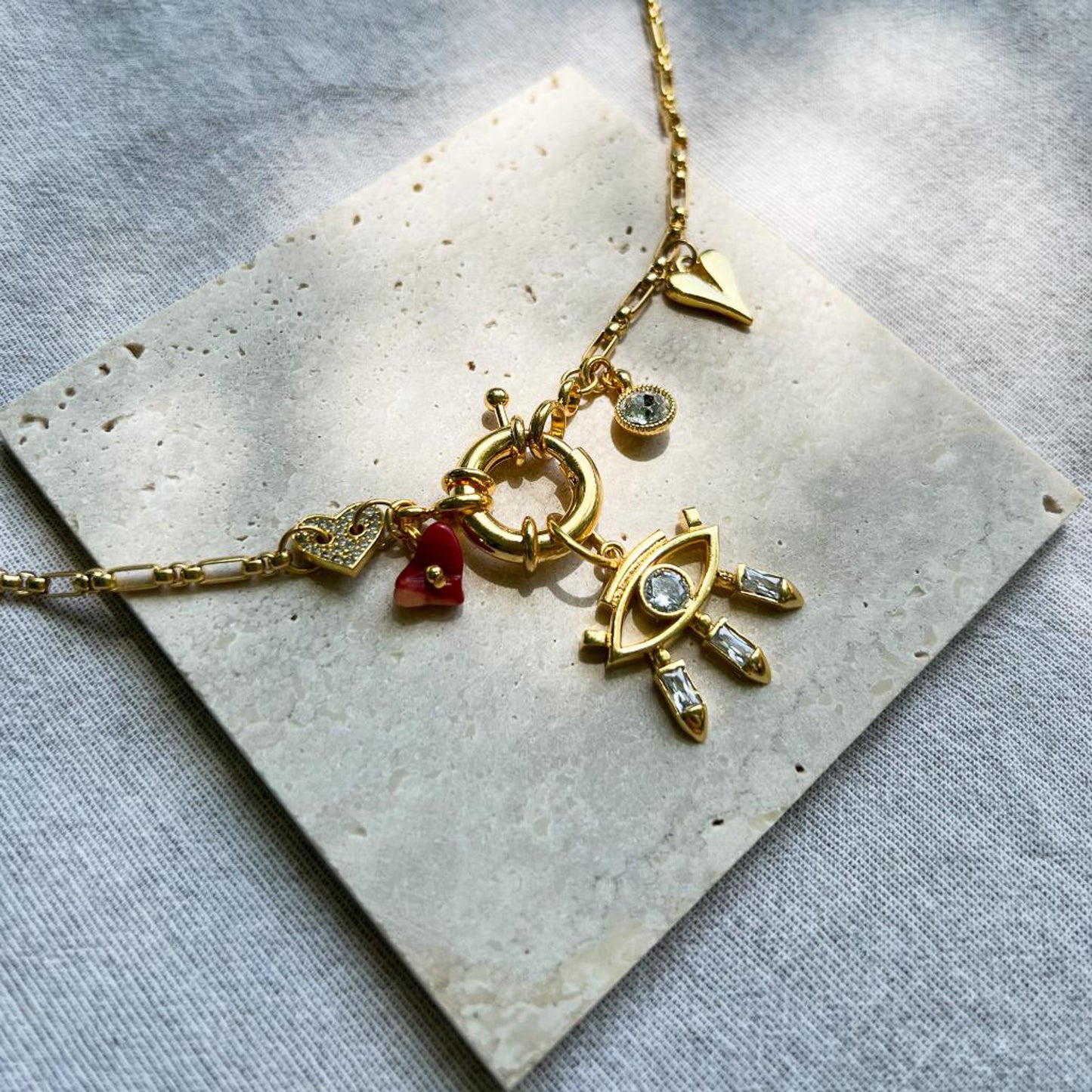 Heart and Eye Necklace