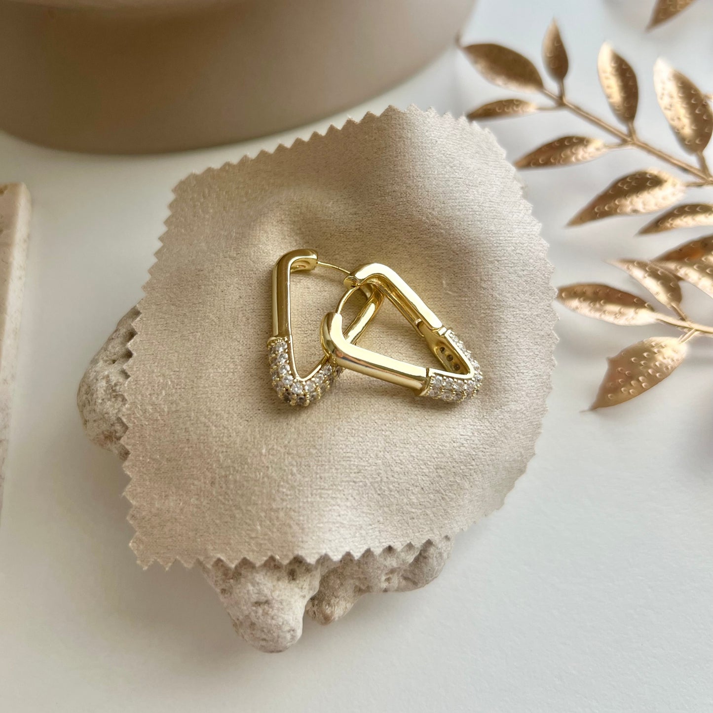 Zirconia Triangle Huggie