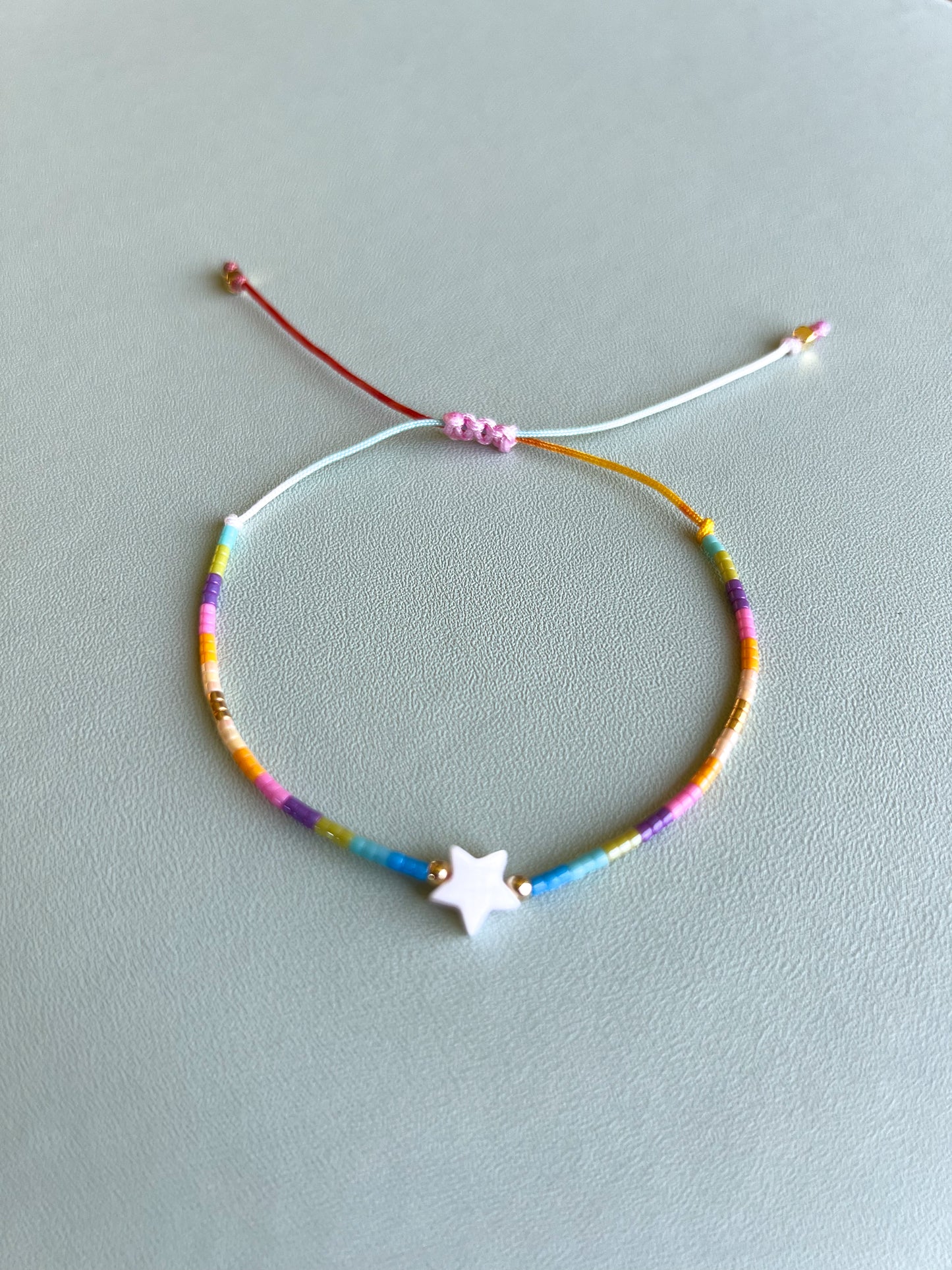 Matte Rainbow Macrame Bracelet