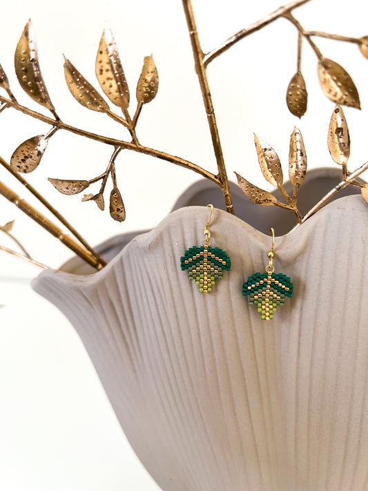 Miyuki Leaf Earrings