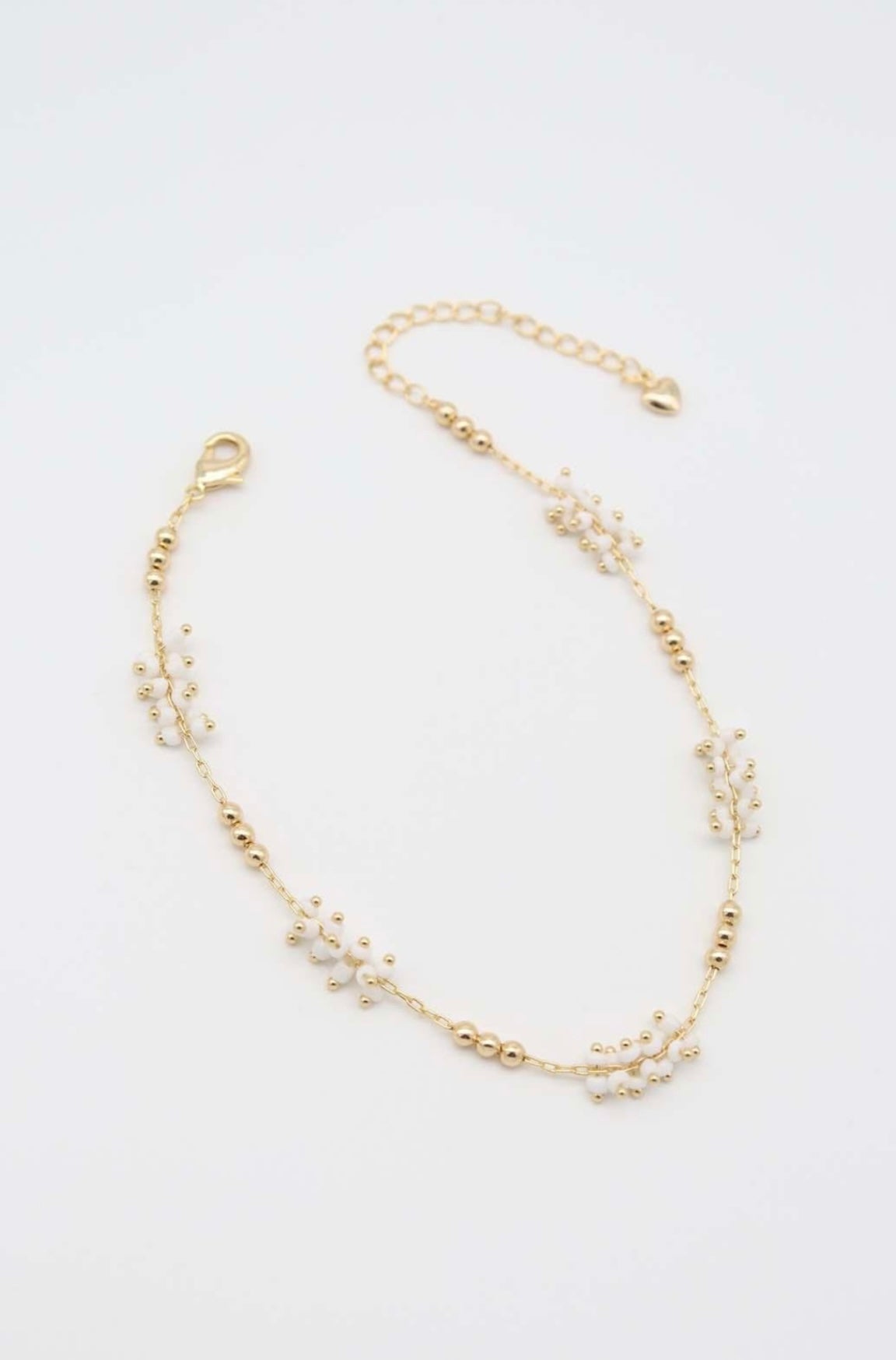 White Bead Anklet