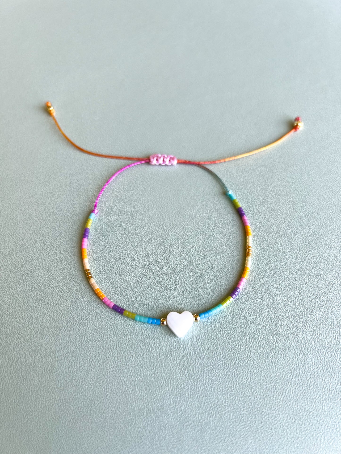 Matte Rainbow Macrame Bracelet