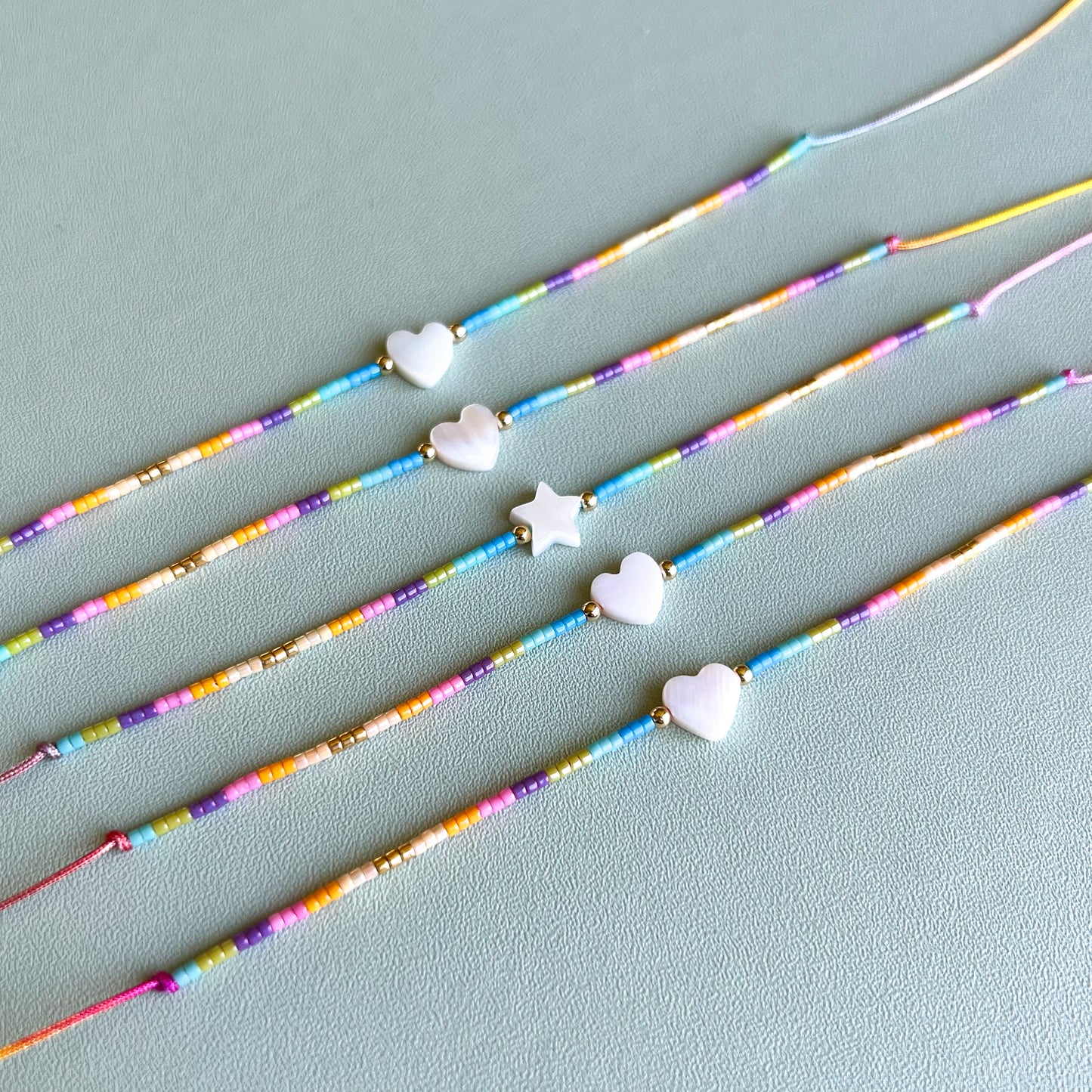 Matte Rainbow Macrame Bracelet