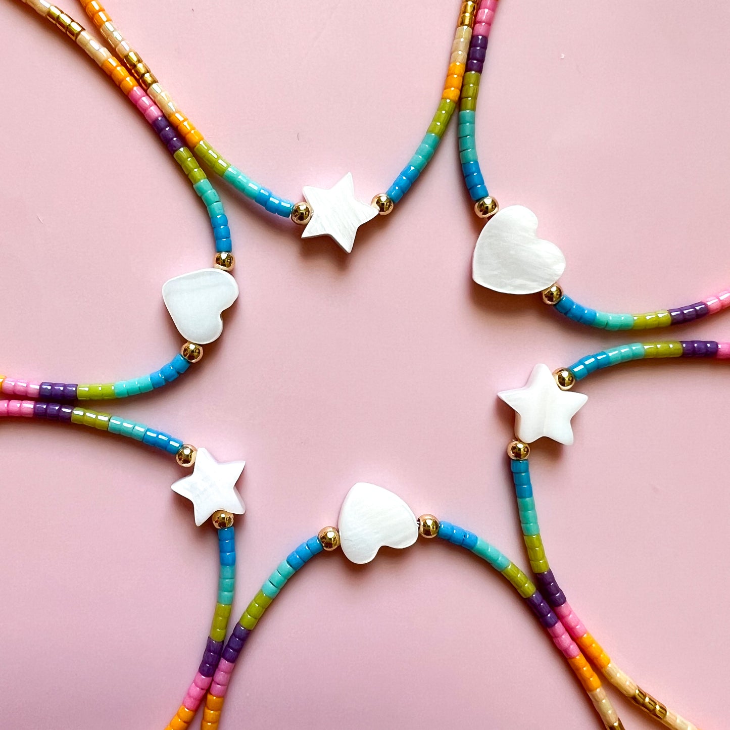 Matte Rainbow Macrame Bracelet