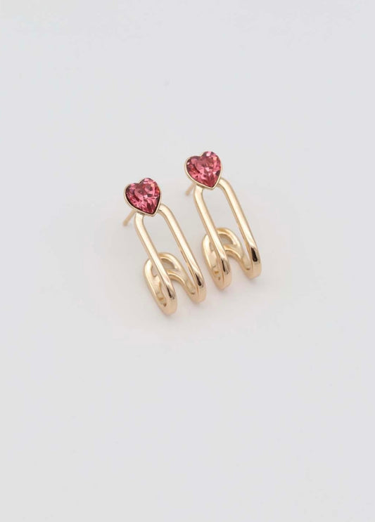 Color Heart Stud Earrings