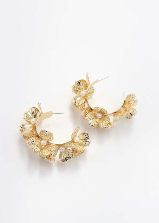 Maxi Golden Flower Earrings