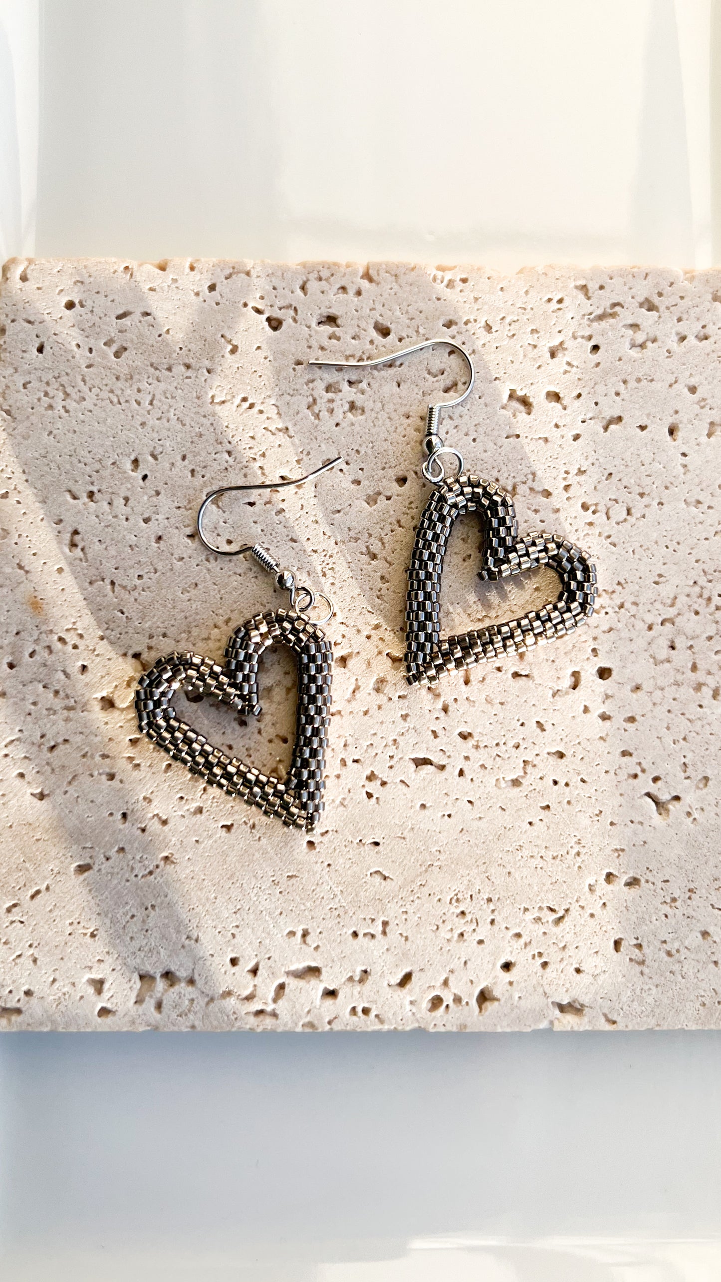 Miyuki 3d Heart Earrings