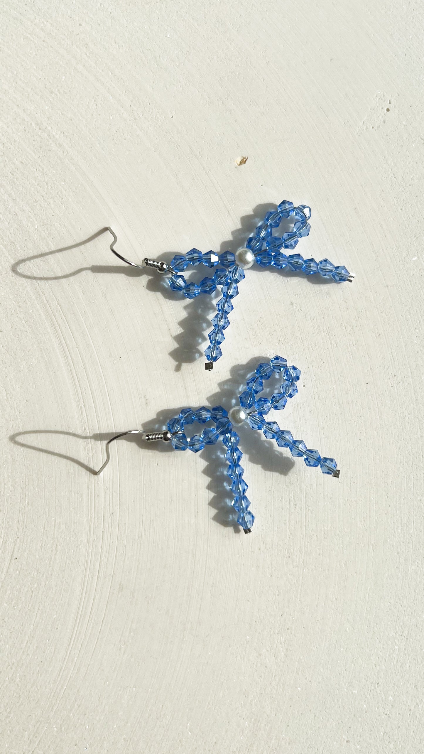 Crystal Beaded Bow Earrings