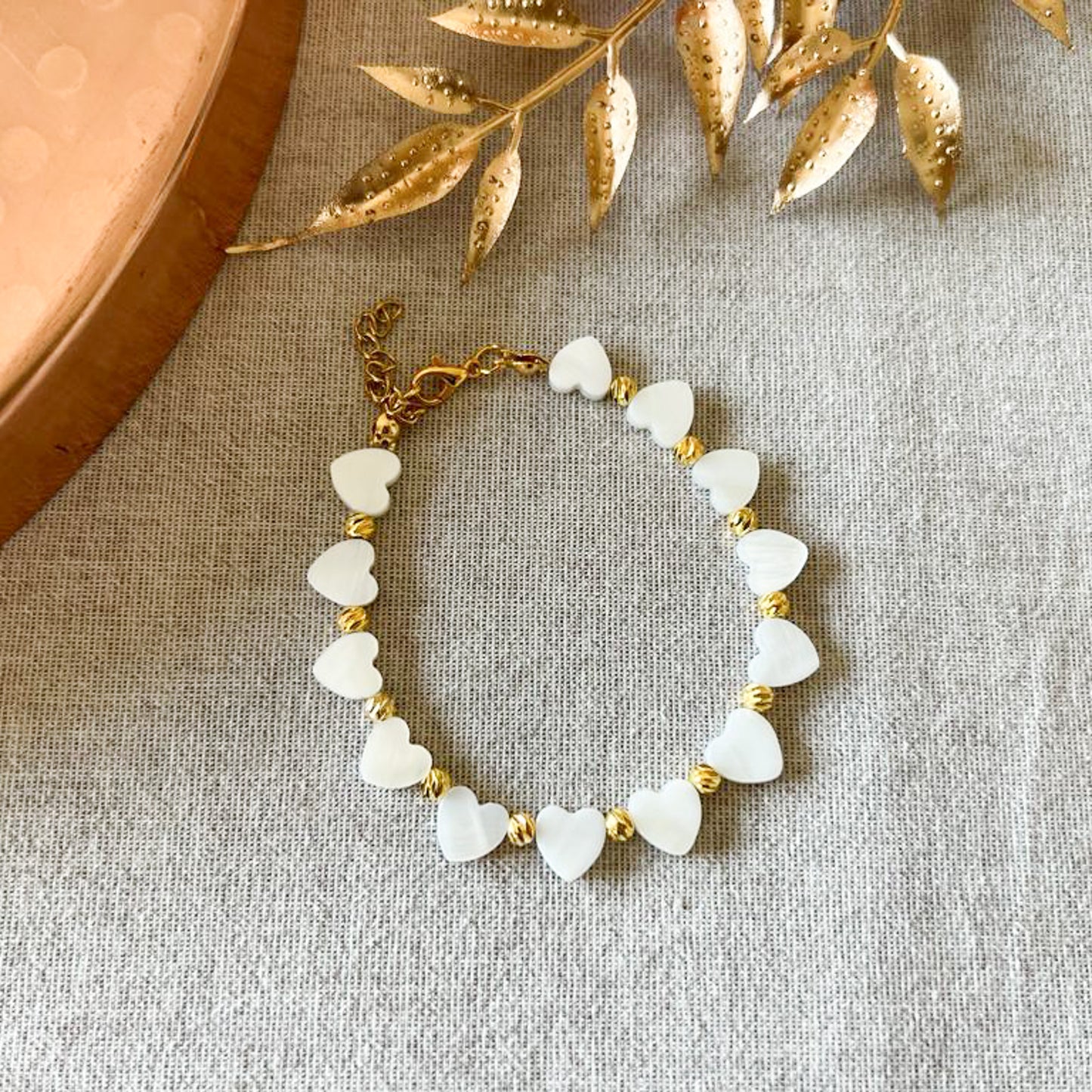 Mother of Pearl Heart Bracelet