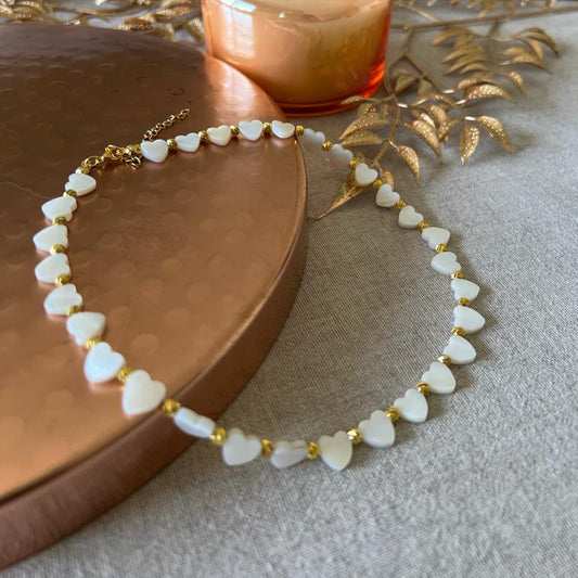 Mother of Pearl Heart Necklace