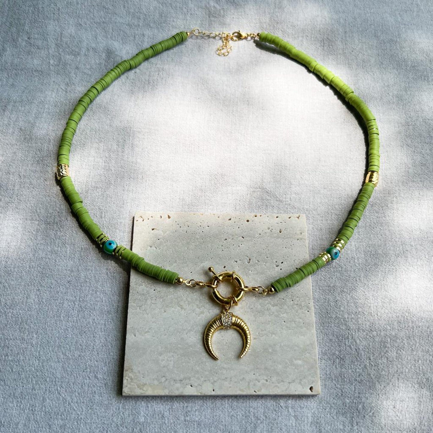 Crescent Clay Beads Necklace